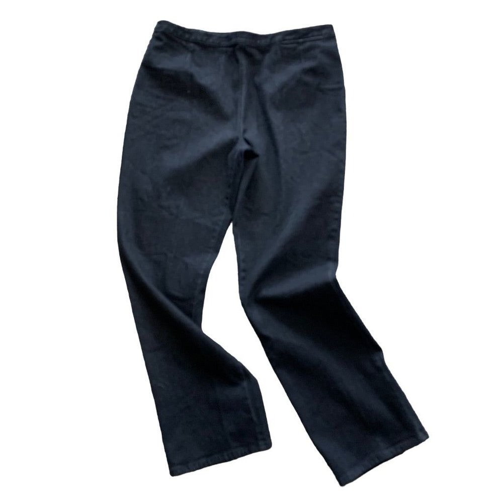 16 Isaac Mizrahi for Target Women's Black Denim Pants Straight Leg Jeans Back Zi